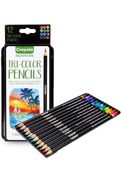 Crayola أقلام تلوين ثلاثية الألوان مع علبة زخرفية تحتوي على 12 قلمًا