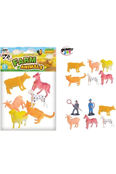 Power Joy مجموعة حيوانات المزرعة من Animal Worldz، 6 بوصات، 4 قطع