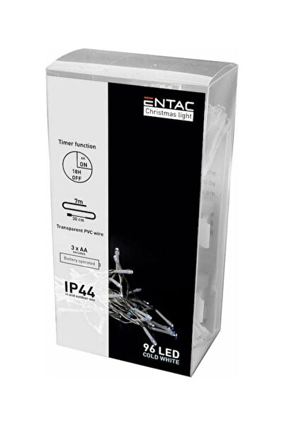 Entac 96 Φώτα LED 7μ. Ψυχρό Λευκό Μπαταρίας σε Σειρά 1 τεμάχιο Κωδικός: ECL-9...
