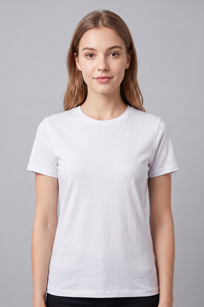 nacar çarşı Women's White Crew Neck Short Sleeve Basic T-Shirt