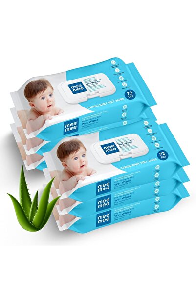 mee mee Soft Gentle Baby Wet Wipes | 72 Wipes x Pack of 6 | Aloe Vera & Vitam...