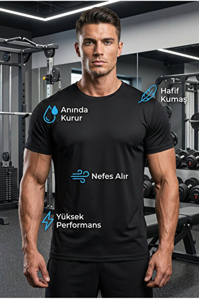 DKECCI Men's Dry Touch Fabric Quick-Drying Breathable Sports T-Shirt Fitness ...