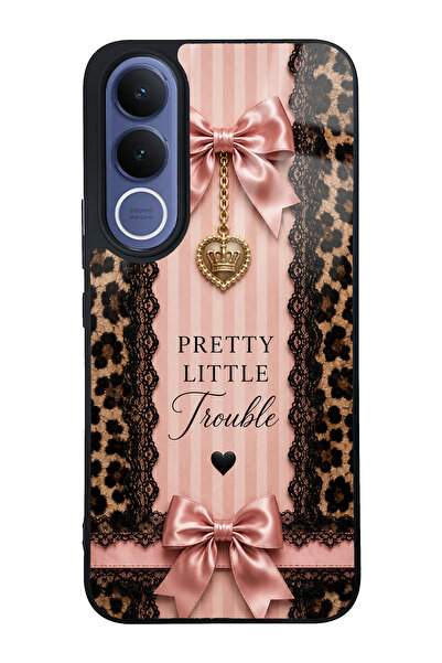 Spoyi Vivo V70 FE Pretty Leopard Bow Tasarımlı Glossy Telefon Kılıfı
