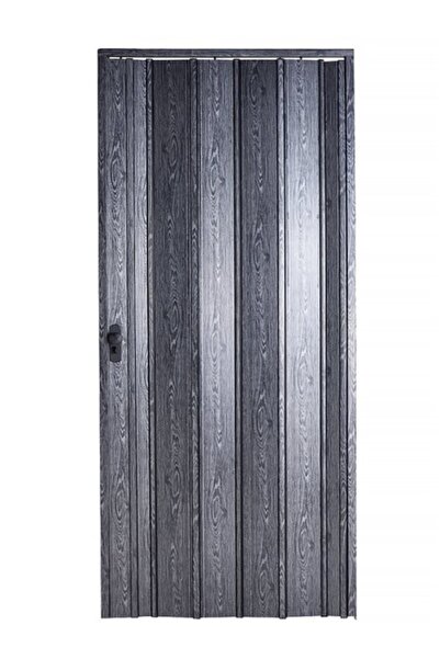 Sarpaş Dekor Sarpaş Akordiyon Kapı 81x202 Karaağaç Camsız Kalın Kapı Katlanır Akordeon Pvc Anahtar Kilitli