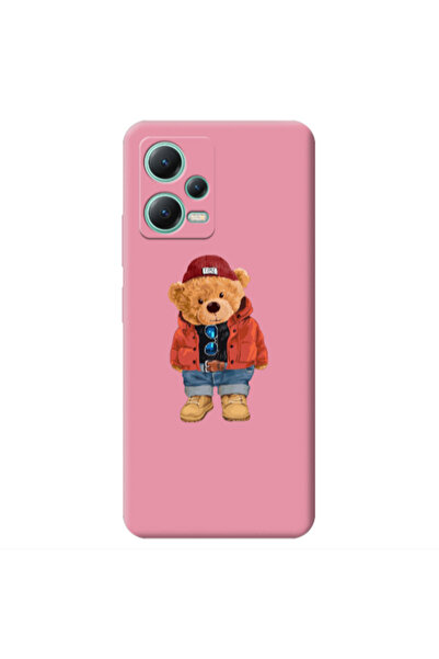 Other Xiaomi Redmi Note 12 Pro 5G Bear in a hat Pink Colored Silicone TPU Θήκη