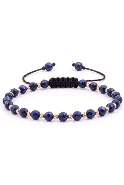 MANAVA Bratara cu bile de Aur 14k si Lapis-Lazuli