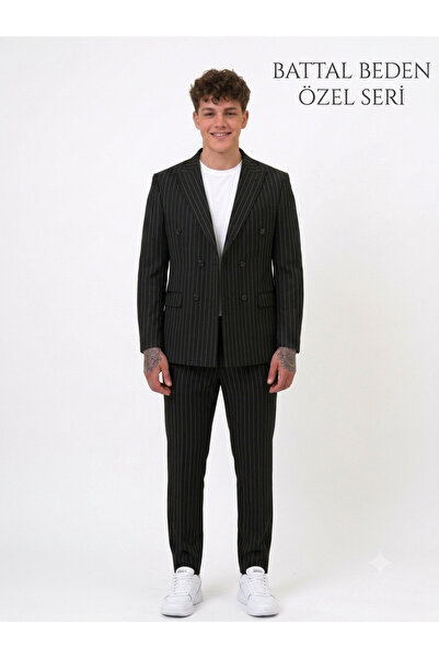 ATKGİYİM Double-Breasted Suit Oversized Size Special Series Plus Size Men's J...