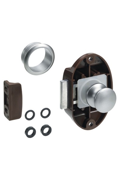 OEM Μάξι μάνδαλο ώθησης Hettich 74x42x20 mm, καφέ πλαστικό, μάνδαλο ώθησης γι...