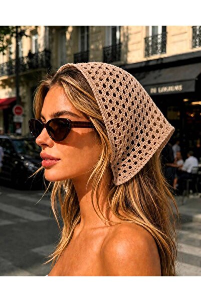 ÖrgüYastik ÖRGÜ BANDANA - FULAR - FİLELİ BANDANA
