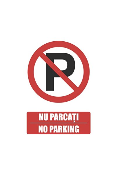 OEM Предупредителен знак „Не паркирайте / No parking“ 20x30 см (вертикален)