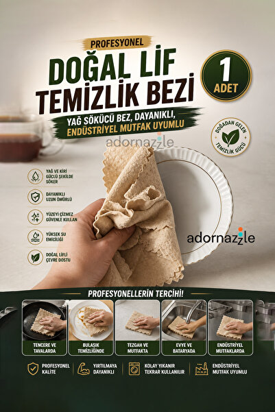 adornazzle Kolay Yıkanan Temizlik Bezi, Güçlü Su Emici Bez, Yağ Lekesi Tutmay...