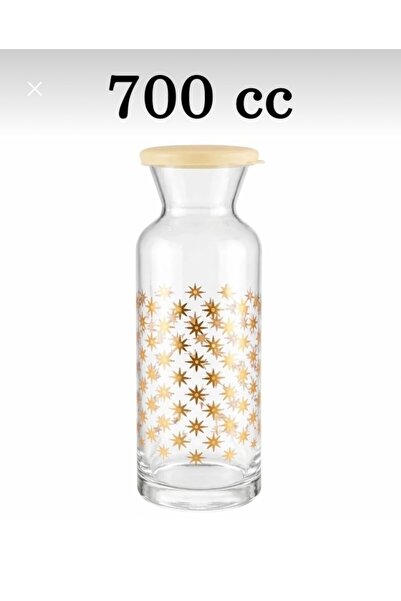 RYS YALDIZLI CAM SÜRAHİ KARAF SU ŞİŞESİ 700 ML