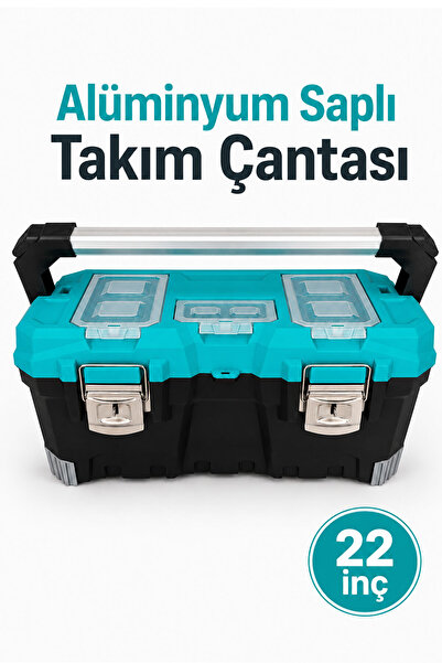 Badem10 Alüminyum Saplı Metal Kilitli Takım Çantası 22 İnç Geniş Plastik Gövd...