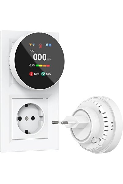 Ch Detector 4‑în‑1 CO & Gaz CHZHVAN – Cuplare la Priză, Afișaj Digital, Senzo...