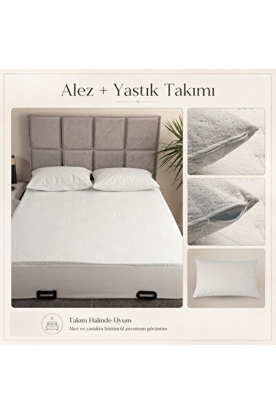 CHARDLY Viscose Soft Viskon Sessiz Sıvı Geçirmez Yatak Koruyucu Alez + 2 Adet...