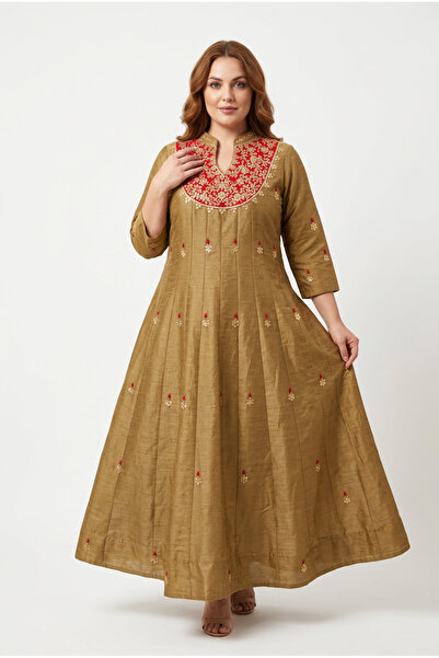 OEM Rochie eleganta lunga din matase Noil cu aplicatii