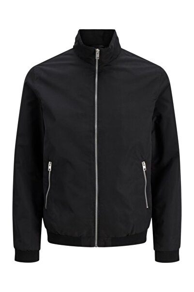 Jack & Jones Plus Μπουφάν bomber, ανδρικά μεγάλα μεγέθη, JJERUSH, Μαύρο