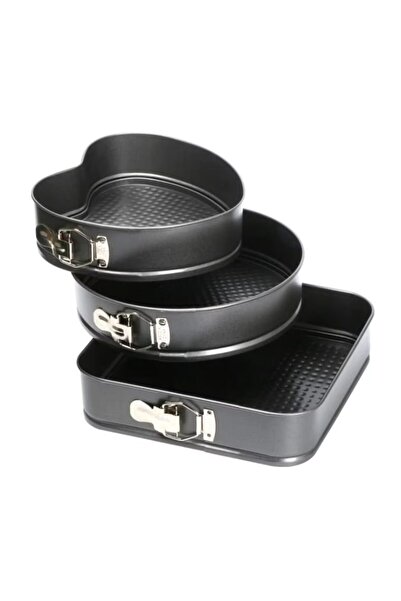 Velaris Set 3 tăvi de copt din metal, diverse forme, negre
