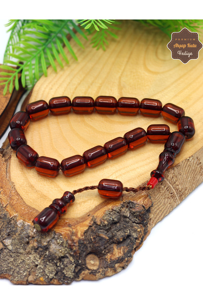 Midyat Nurtaş Gümüş Brown Capsule Cutting System Tasseled Efe Mascot Fire Amber Prayer Beads 201025674
