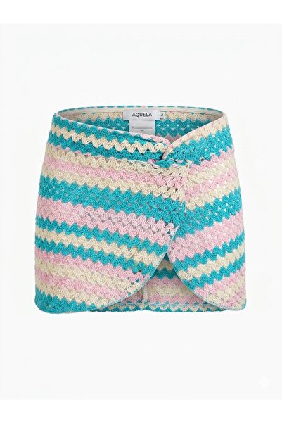 AQUELLA Multicolor twisted skirt