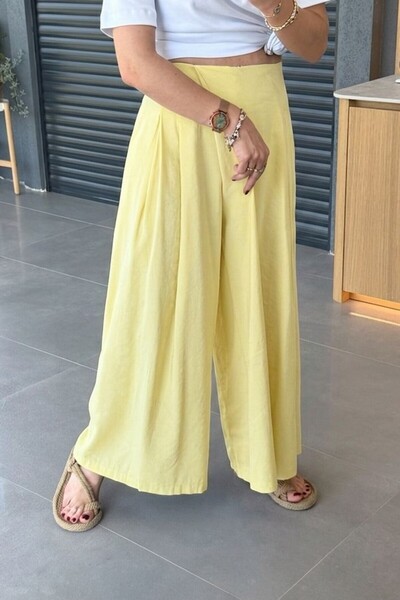 Suziş Details at the Waist, Elastic Waist Skirt Pants 51204