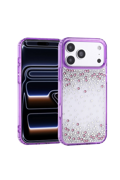 Nezih Case iPhone 17 Pro Max / 18 Pro Max Uyumlu Parlak Damla Diamond Şık Taş...