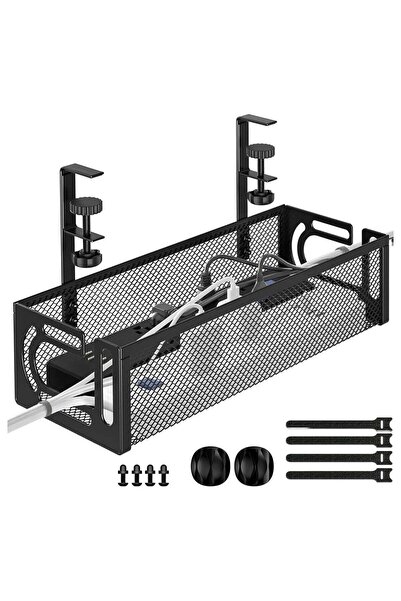GULF GALLERY Under Desk Cable Management Tray, Cable Organizer, Cable Managem...