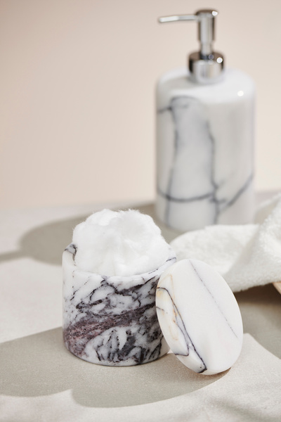 Paşabahçe Lilac Marble Liquid Soap Dispenser, Stylish Bathroom Accessory