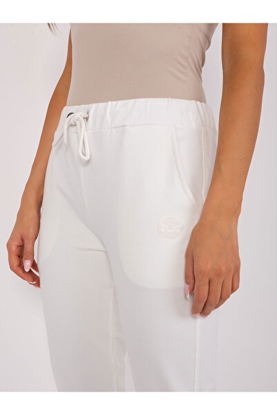 Factory Price Pantaloni Trening Dama Ecru