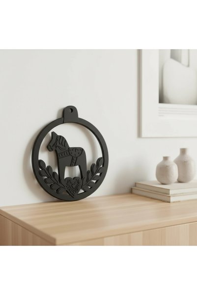 OEM Decorațiune Perete Dala Horse Design Nordic Eleganță Scandinaviană - Negr...