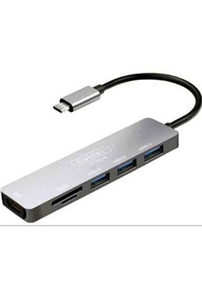 Earldom 6-in-1 USB Hub with Type C cable HDMI 4K 30HZ 2K 60HZ 1080P 120HZ Mul...
