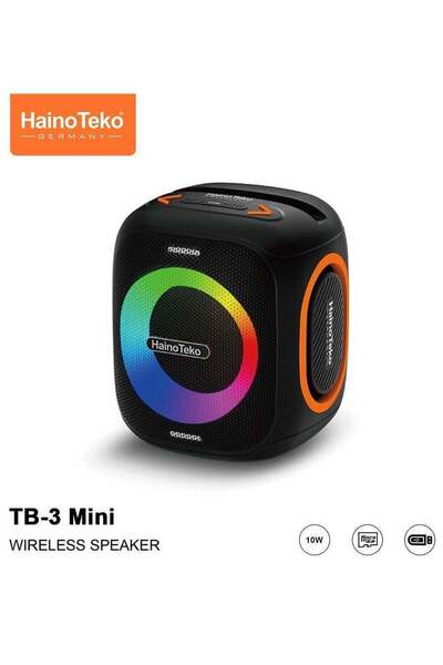 HAINOTEKO TB-3 Mini Wireless Portable Speaker with RGB Lighting, 10W Powerful...