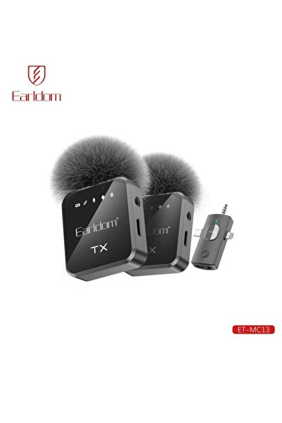 Earldom MC13 AfroCrafts Portable 3-in-1 Wireless Collar Clip Microphone – Rec...