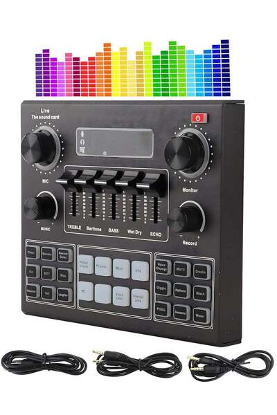 BORTONY Sound Card V9, Live Broadcast Sound Card, External Stereo Audio Mixer...