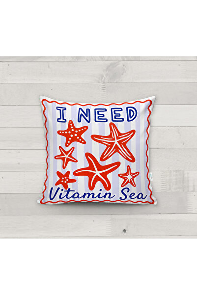 Evmila Vitamin Sea Starfish Patterned Marine Decorative Throw Pillow Cover Ma...
