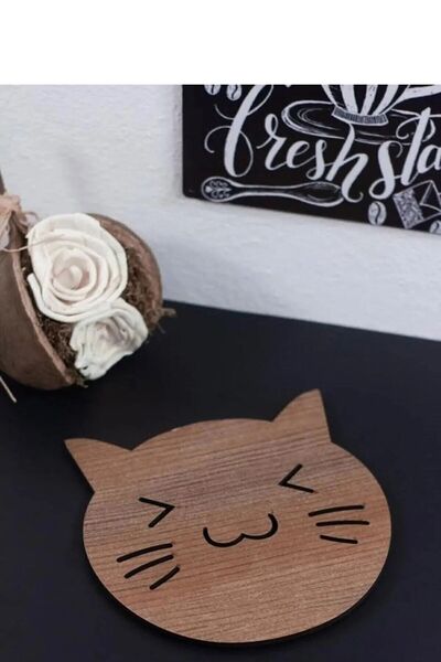 Ste Desing 3'lü Ahşap Tencere Tava Çaydanlık Altlığı Nihale Seti