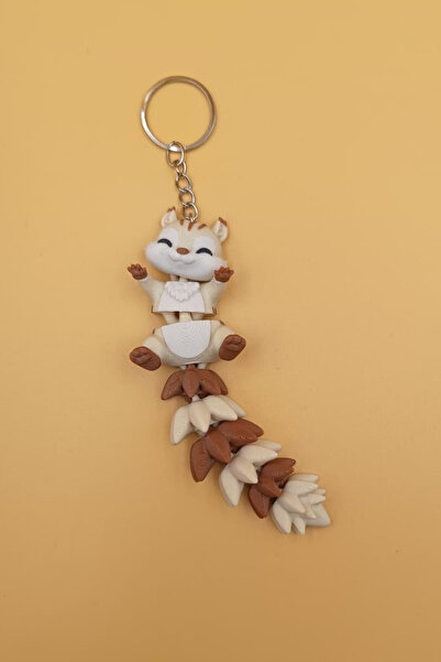 Rodopiva Long Tail Series Squirrel Figured Movable Keychain (Large Size-12Cm)...