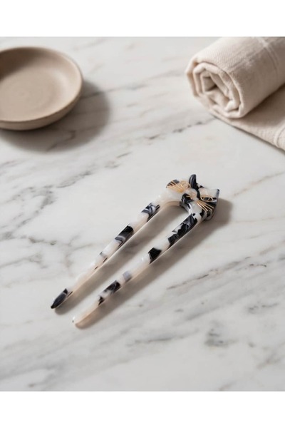 Portakal Esintisi Syluna Cat Bone Look Pin Bun Hairpin