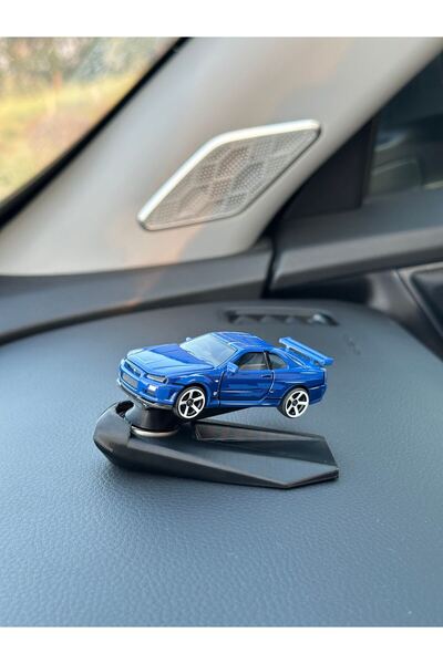arteo3d Nissan GT-R R34 Mavi Metal Araç Torpido Drifter Seti Torpido Süsü