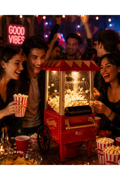 Lura Trend Oil-Free Popcorn Maker Fast Hot Air Popcorn Popper Home Use