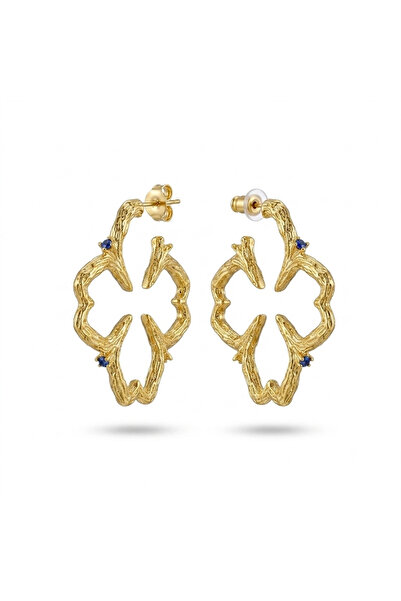 h&b design jewel Steel Blue Stone Earrings