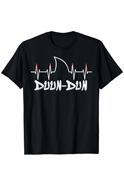BASEPULSE تي شيرت Shark Heartbeat Week Duun Dun للرجال والنساء، تي شيرت بأكما...