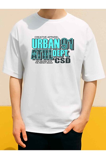2mcup تي شيرت رجالي Urban91AthlDept بتصميم ريترو ستريت وير، مقاس كبير، بأكمام...