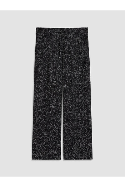 LC Waikiki Lcwaikiki Classic Black Elastic Waist Polka Dot Women's Trousers