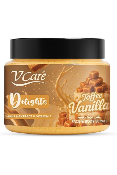 vcare V Care Delight Toffee Vanilla Face & Body Scrub 500ML - Gentle Exfoliat...