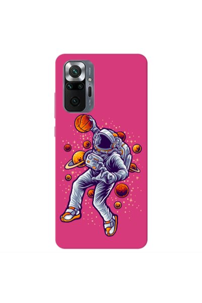 Other Xiaomi Redmi Note 10 Pro 4G Space Basketball Fuchsia Colored Silicone T...