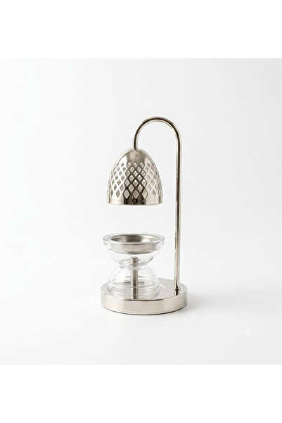 VALUE Modern Glass Incense Burner with Curved Metal Base and Sophisticated Ge...
