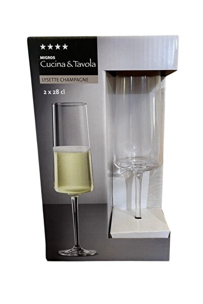 Migros Set 2 pahare pentru sampanie, 280 ml, din sticla, Lysette Champagne, 2...