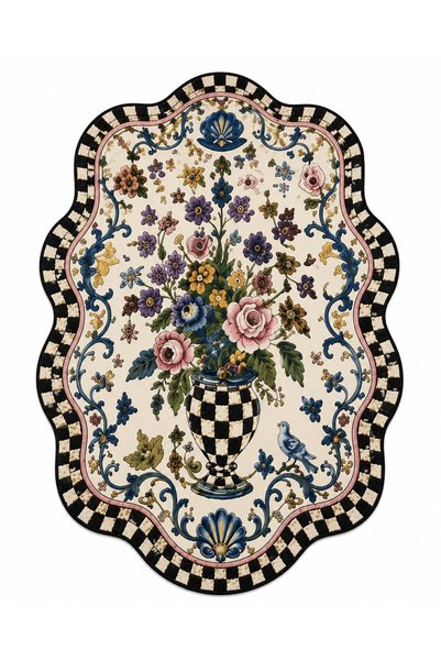 Gergef House Antique Soul Koleksiyonu Dijital Baskı Keçe Tabanlı Modern Dekor...