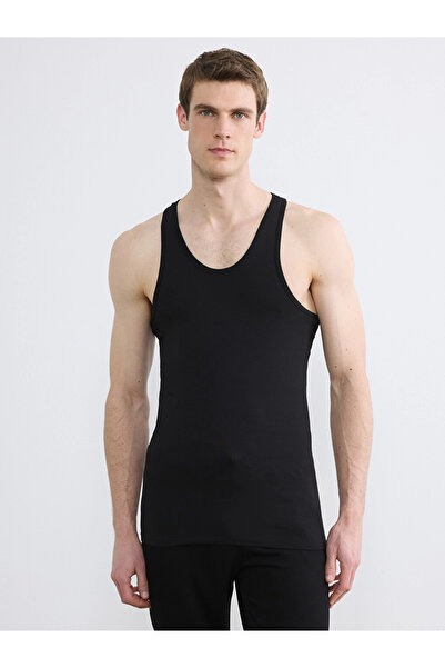 LC Waikiki Black U-Neck Combed Cotton Men's Athlete 2-Piece